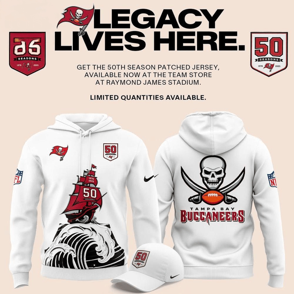 Tampa Bay Buccaneers Celebration 50th Season Limited Edition Hoodie Gifts For Football Fan