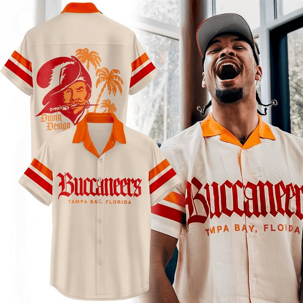 Tampa Bay Buccaneers Duvin Designs Co Cream Special Hawaiian Shirt Unique Gift For Him