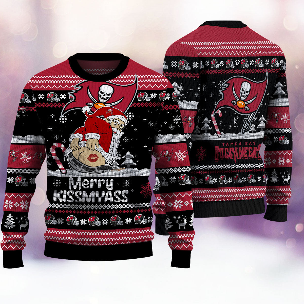 Tampa Bay Buccaneers Merry Kissmyass Ugly Christmas Sweater Xmas Holiday Fan Merch