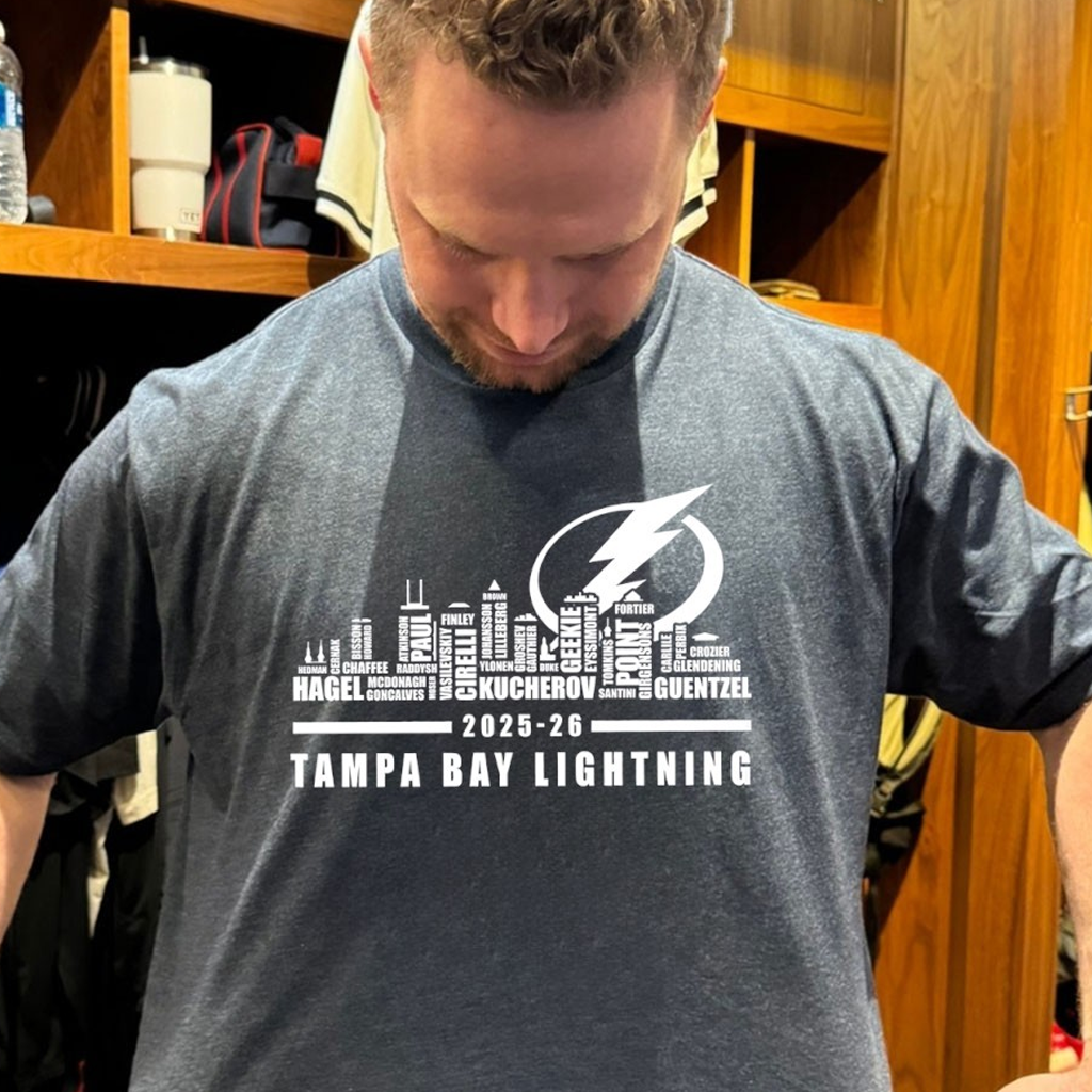 Tampa Bay Hockey 2025-26 Players Names City Skyline Shirt Gifts For Dad