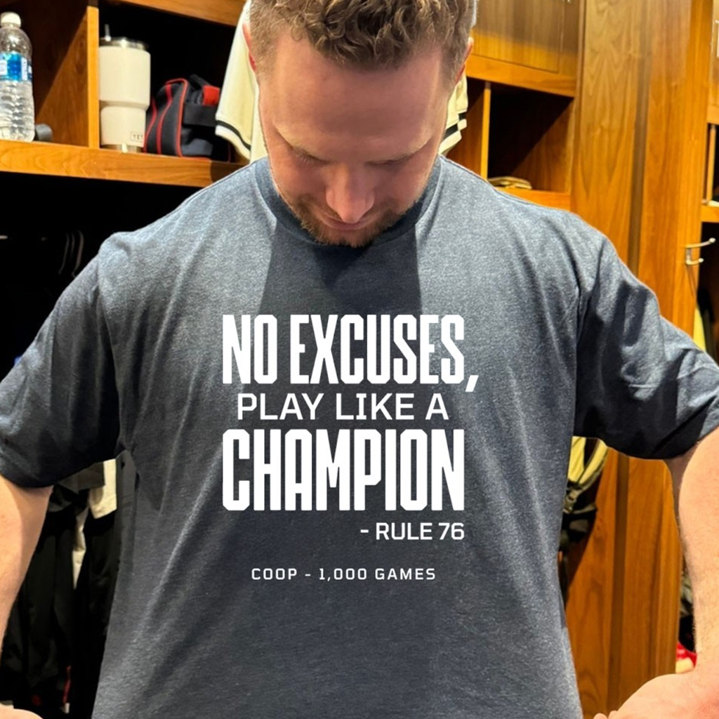 Tampa Bay Hockey Jon Cooper 1000 Games No Excuses Play Like A Champion Shirt