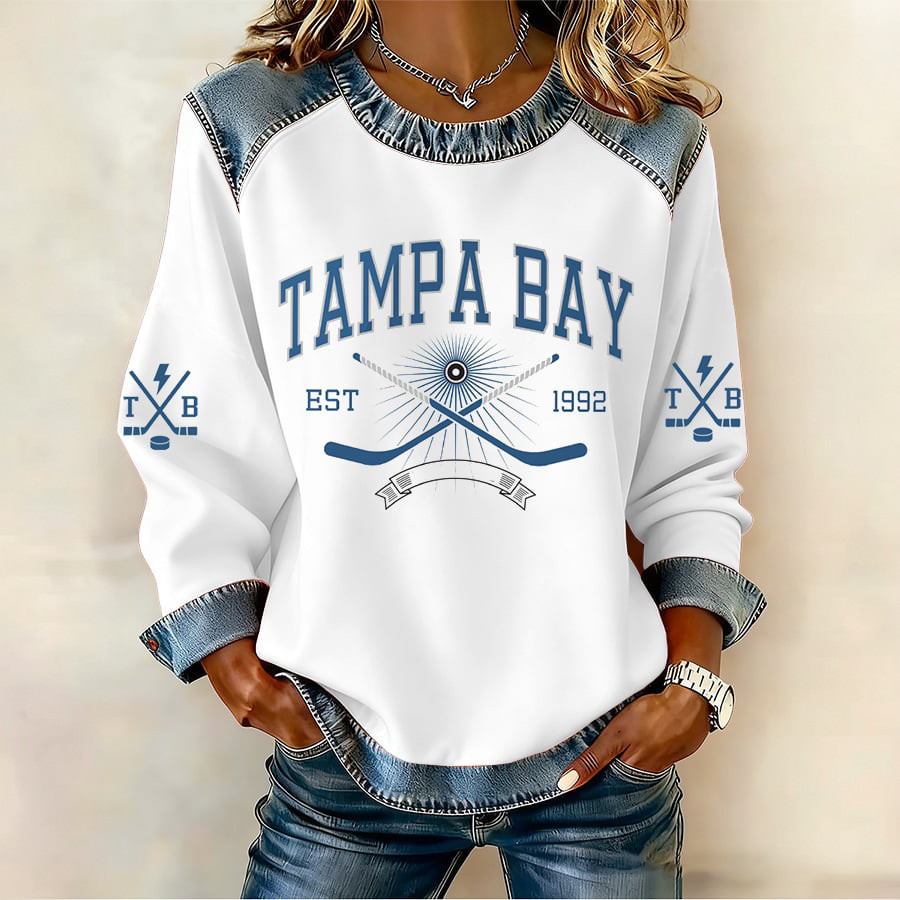 Tampa Bay Lightning Ice Hockey Team Sweatshirt Game Day Clothing Hockey Lover Gift Ideas