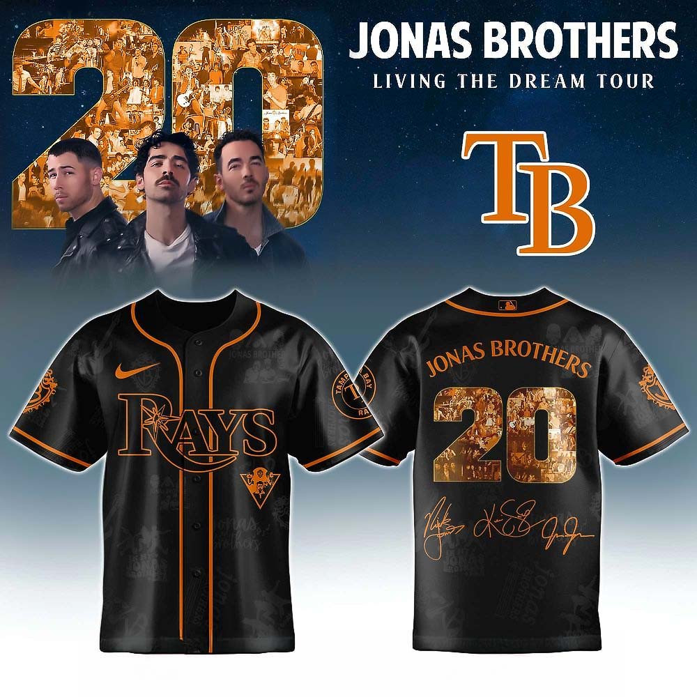 Tampa Bay Rays Jonas Brothers Living The Dream Tour 2025 Jersey Best Gift For Baseball Fans