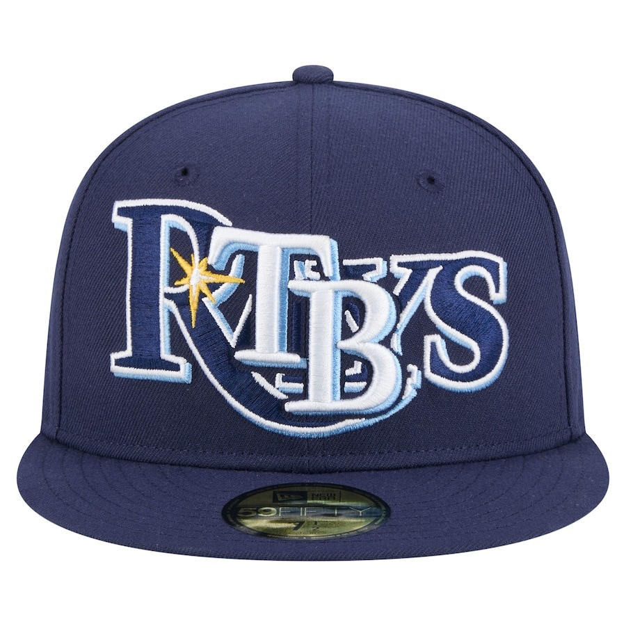 Tampa Bay Rays New Era Overlap Hat MLB 59FIFTY Fitted Hat Baseball Fan Merch Gifts For Him