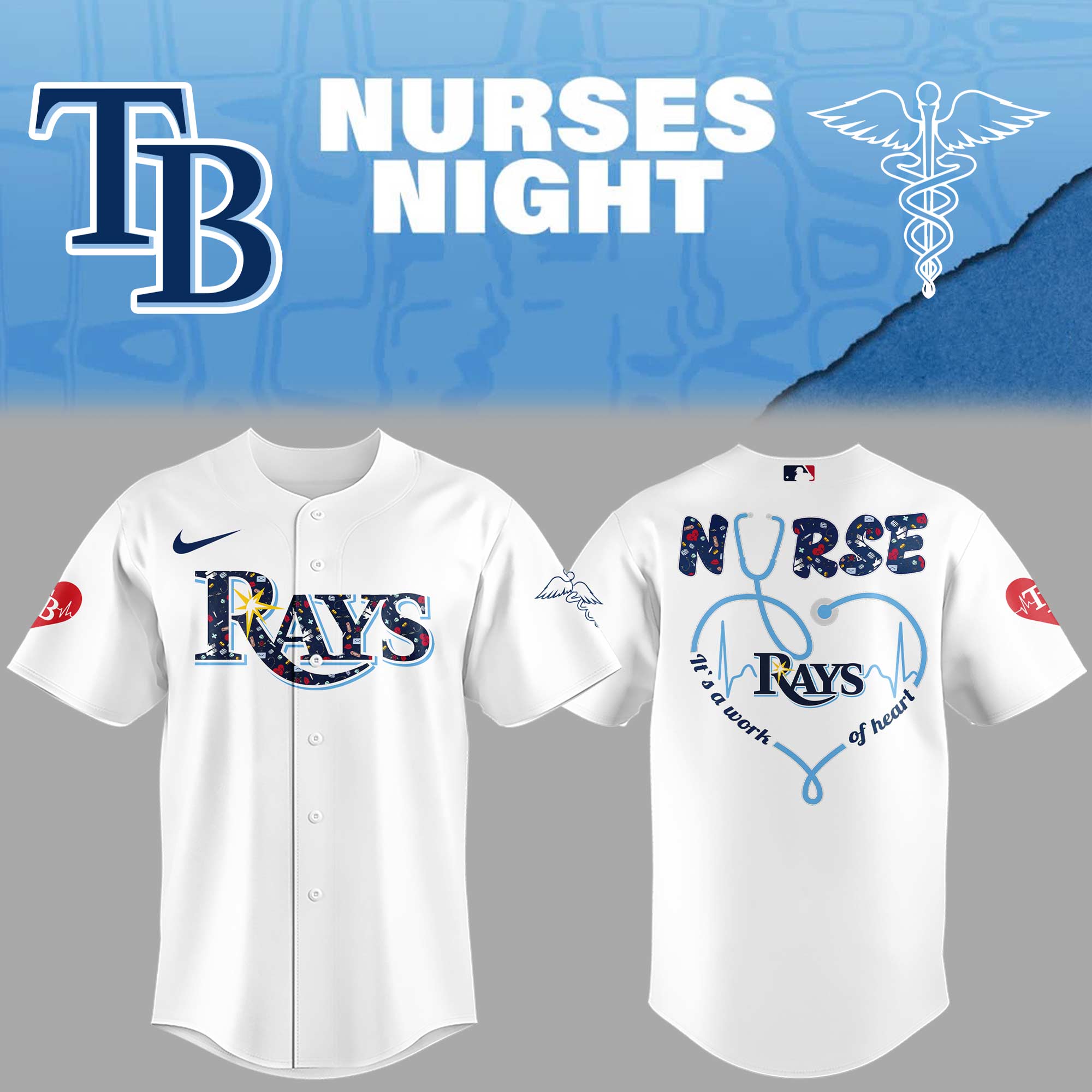 Tampa Bay Rays Nurses Night Jersey Gifts For Baseball Players Baseball Father's Day Gifts