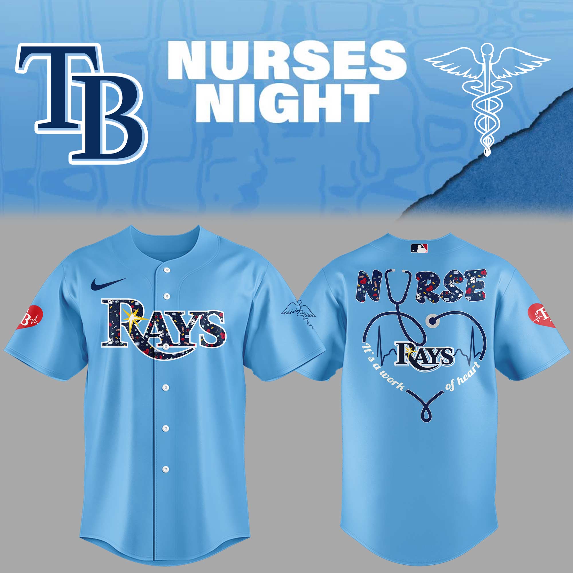 Tampa Bay Rays Nurses Night Jersey Gifts For Baseball Players Gift For Baseball Lover