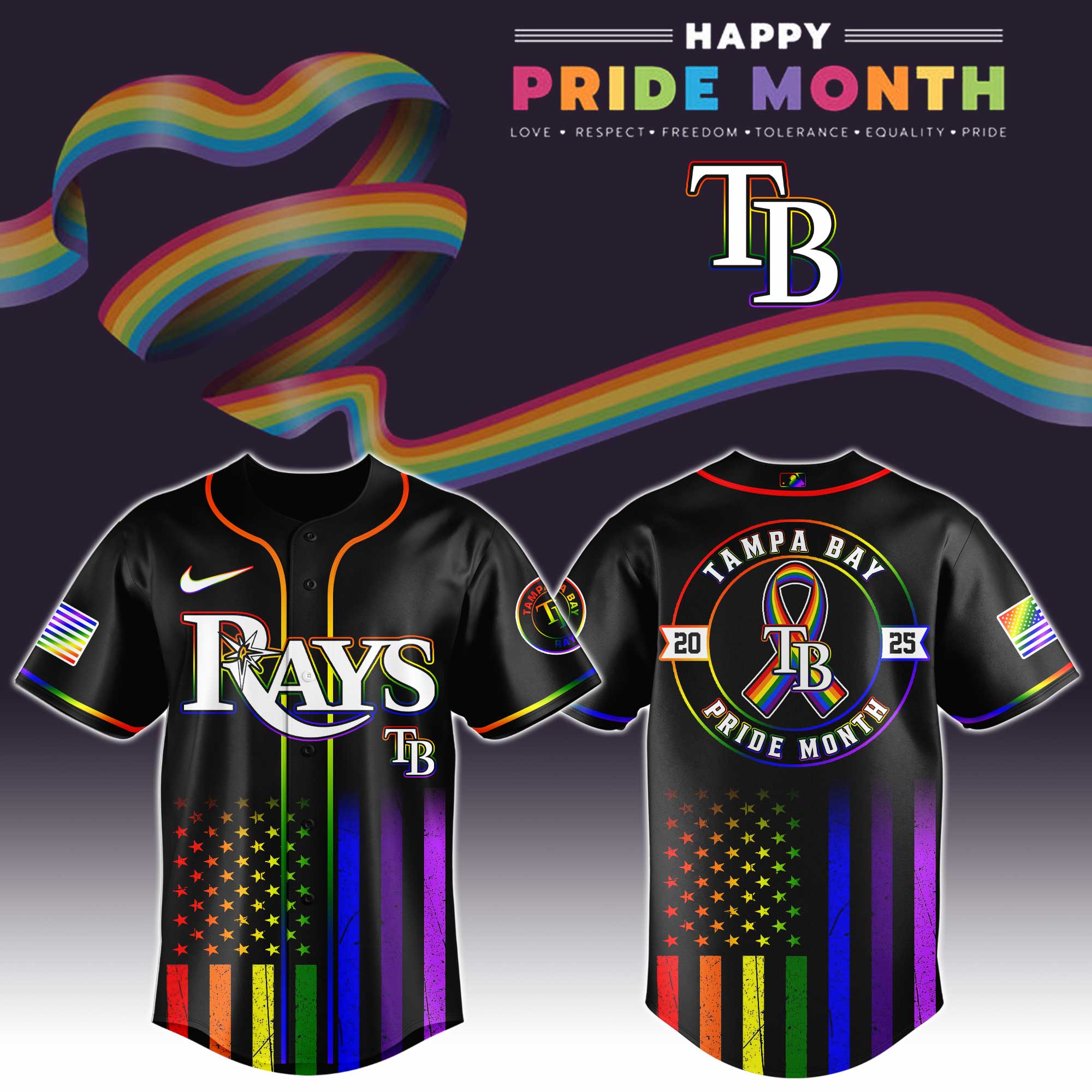 Tampa Bay Rays Special Pride Month Jersey Gifts For Baseball Fans