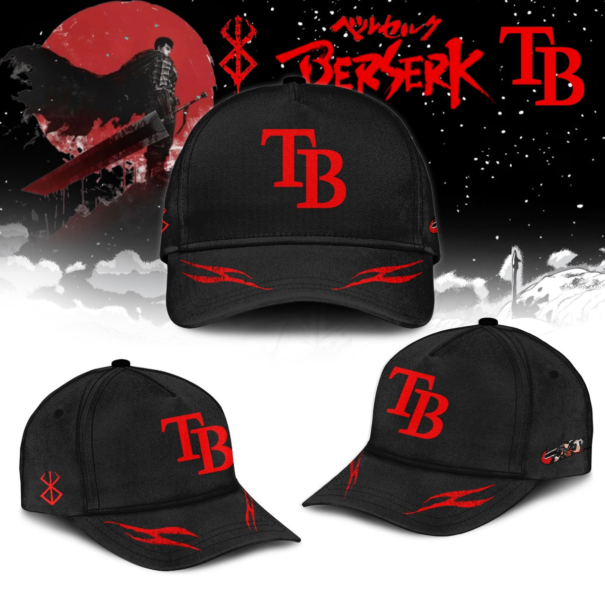 Tampa Bay Rays x Berserk Limited Edition Hat Unique Gifts For Baseball Fans