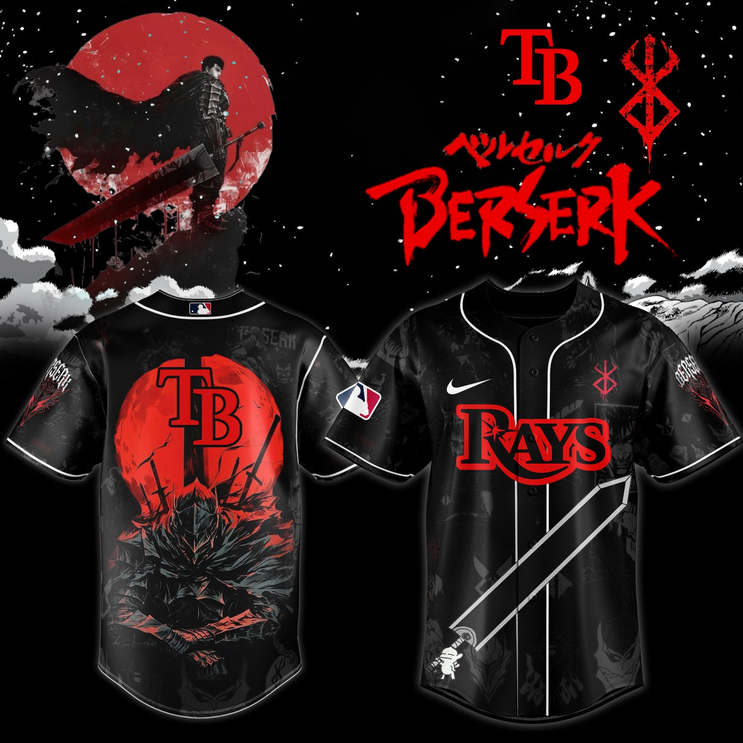 Tampa Bay Rays x Berserk Limited Edition Jersey 2025 Unique Gifts For Baseball Fans