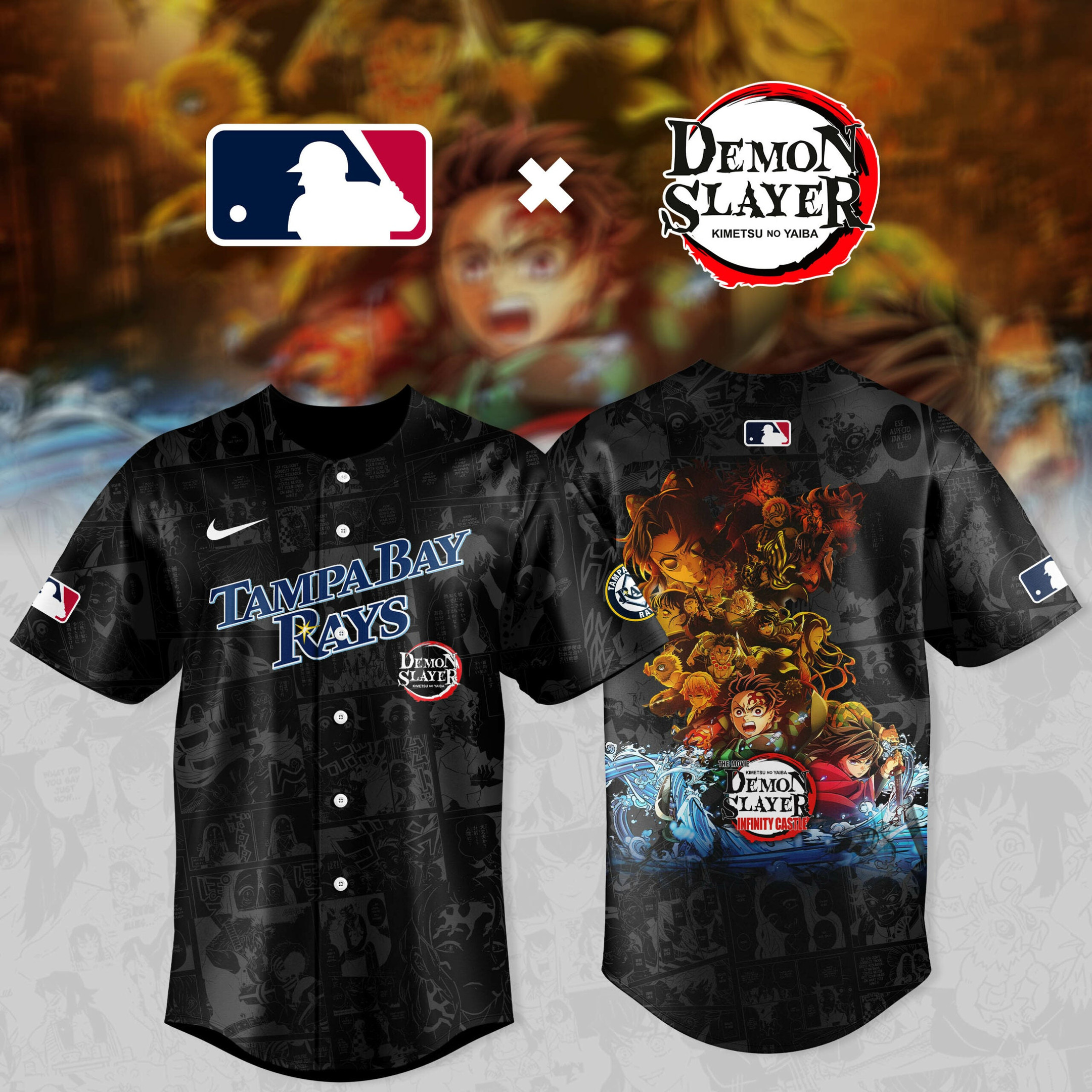 Tampa Bay Rays x Demon Slayer Kimetsu No Yaiba Jersey 2025 Season MLB Gifts For MAGA Lovers