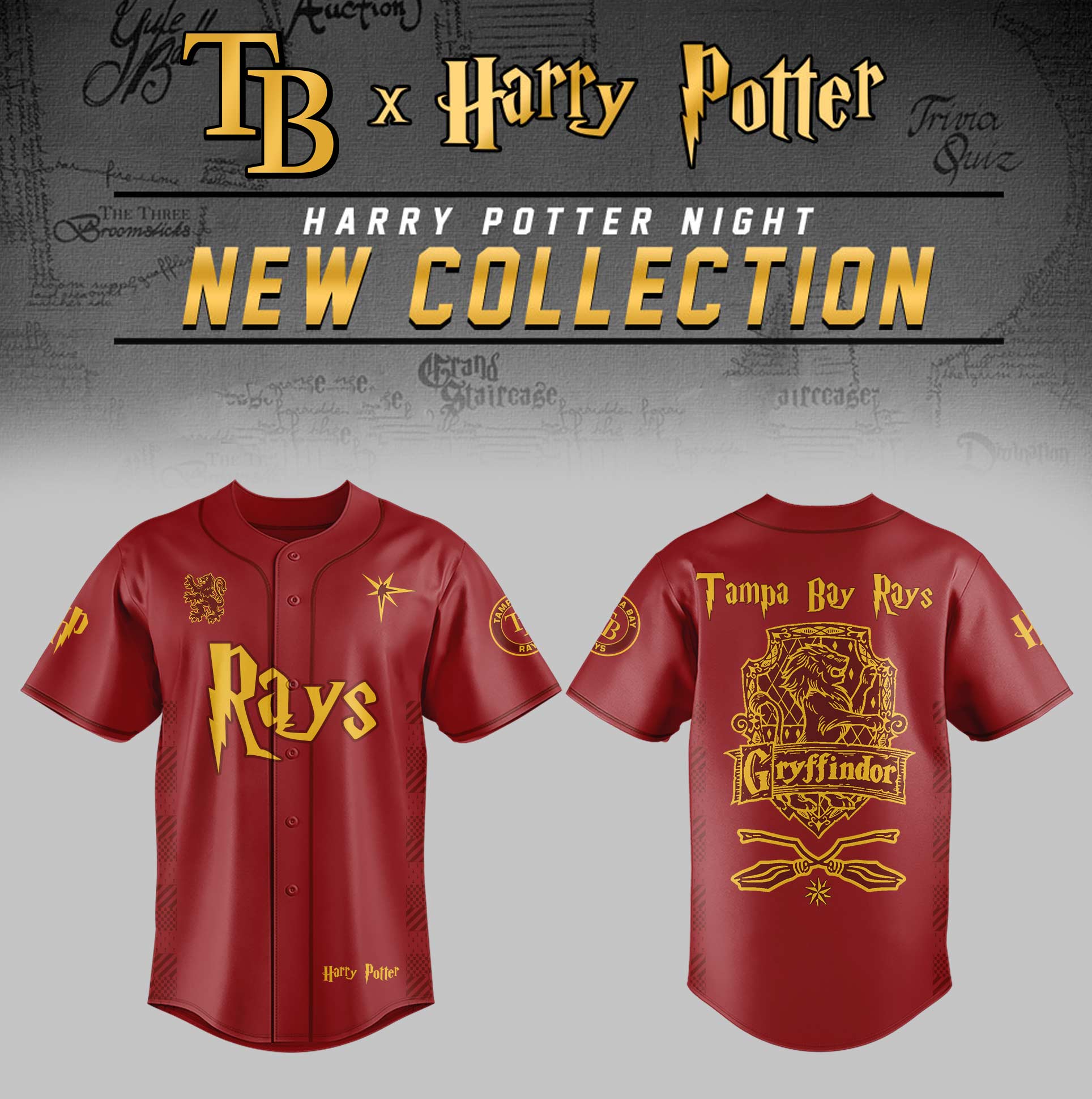 Tampa Bay Rays x Harry Potter Night Gryffindor House Jersey Unique Baseball Gifts