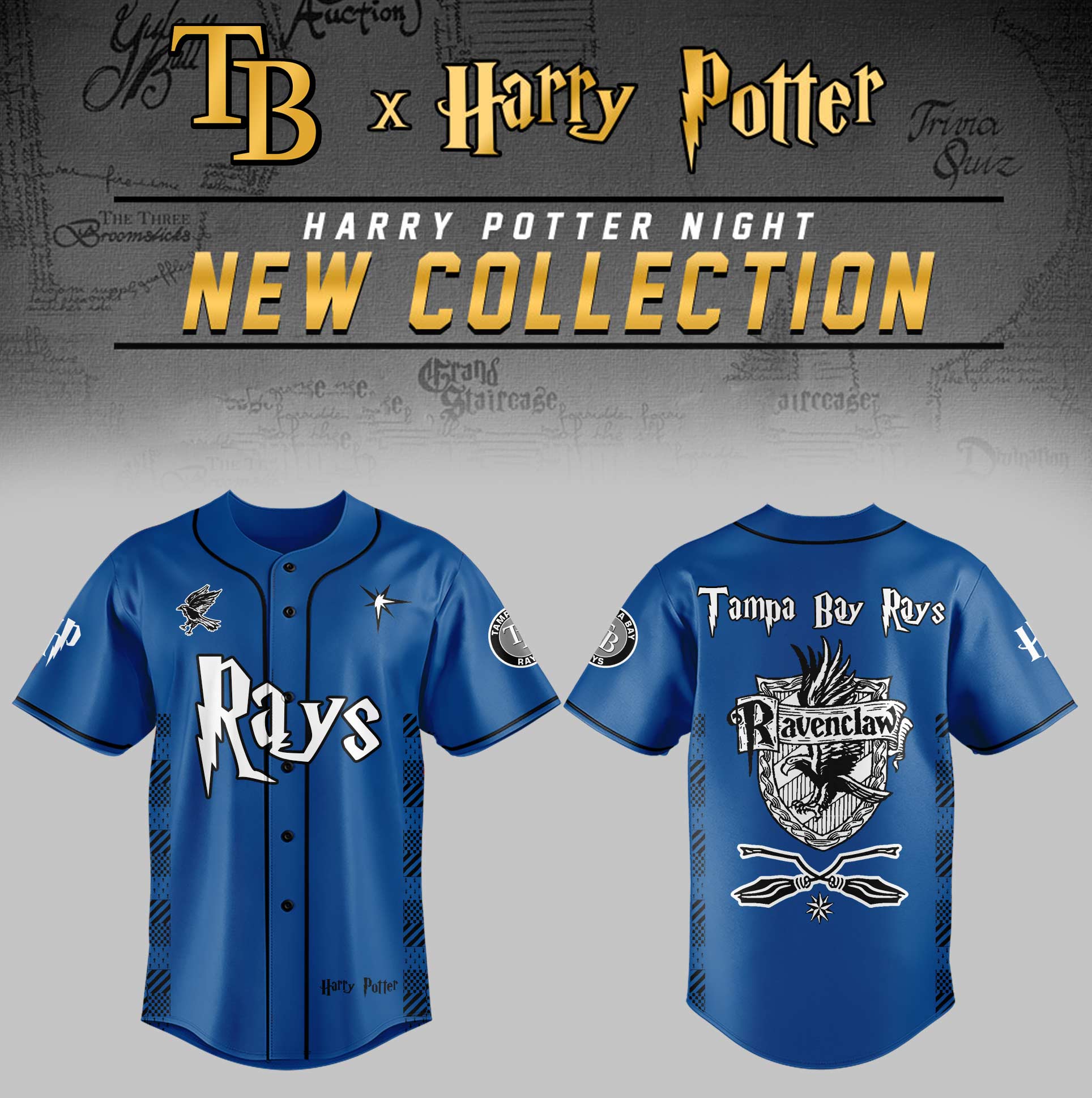 Tampa Bay Rays x Harry Potter Night Ravenclaw House Jersey Baseball Father's Day Gifts