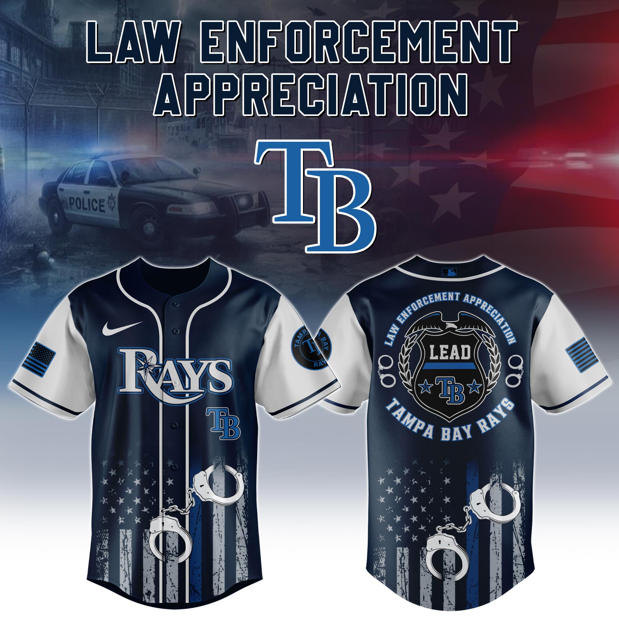 Tampa Bay Rays x Law Enforcement Appreciation Day Jersey Present For Baseball Lover
