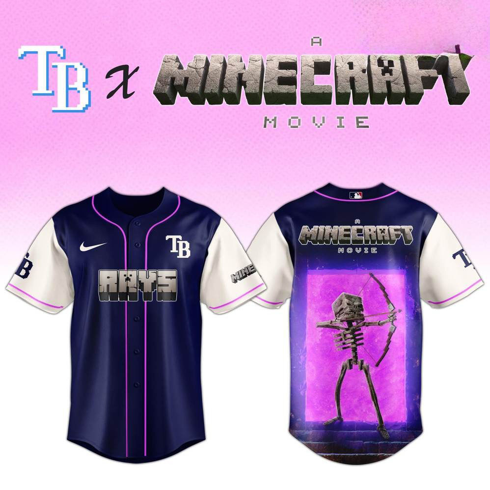 Tampa Bay Rays x Skeleton A Minecraft Movie Special Baseball Jersey Best Gift For Husband