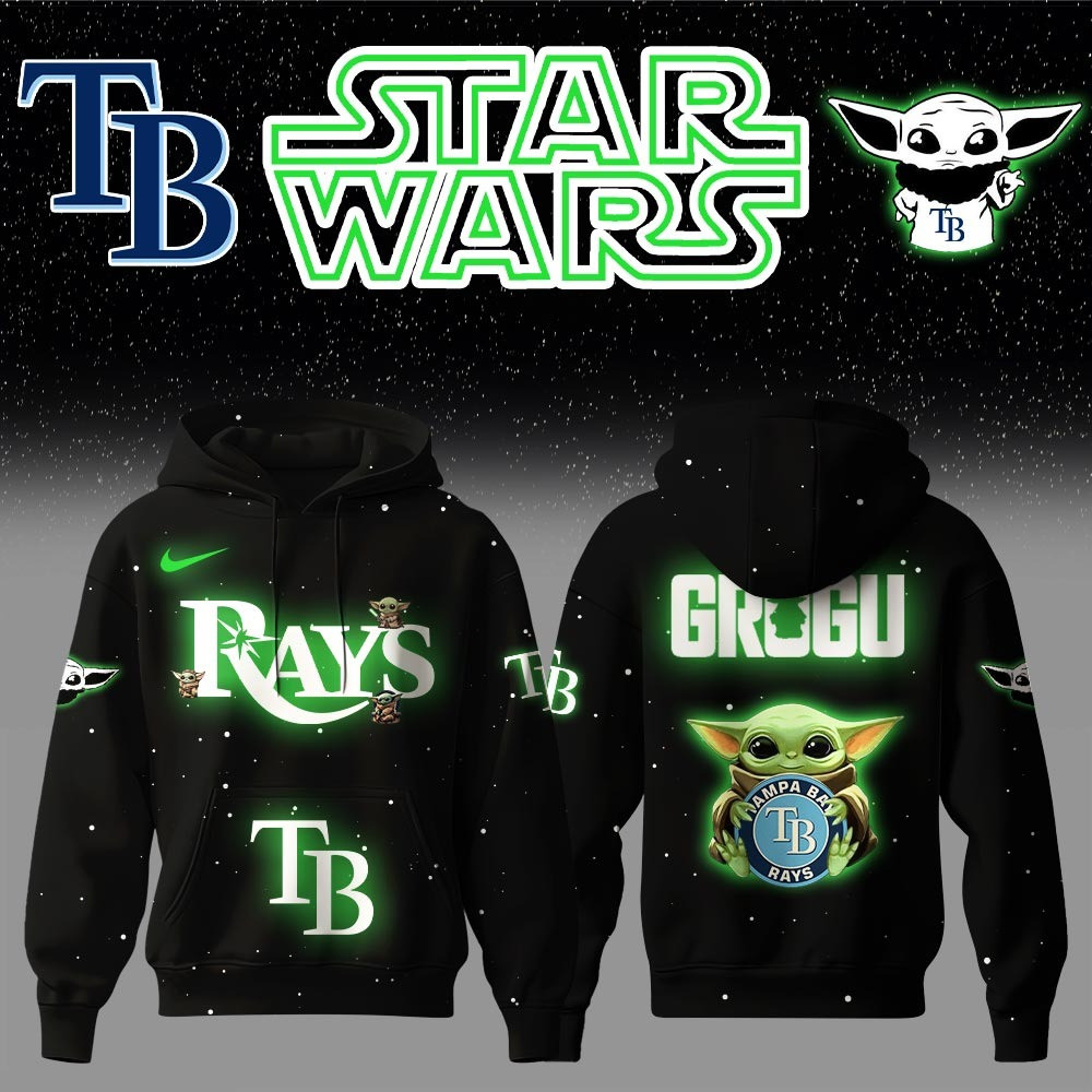 Tampa Bay Rays x Star Wars Baby Yoda Game Night Hoodie Gifts For Baseball Lovers