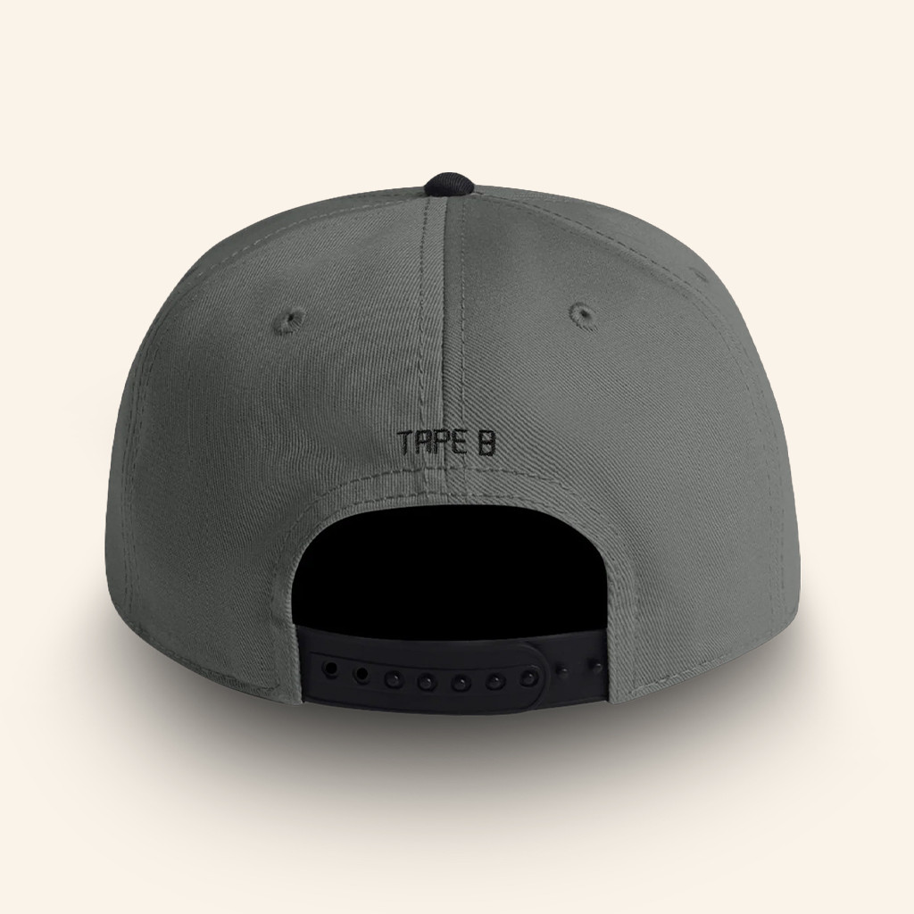 Tape B Merch Tape B Reel Two Tone Embroidered Hat Grey Black Gifts For DJ Lovers