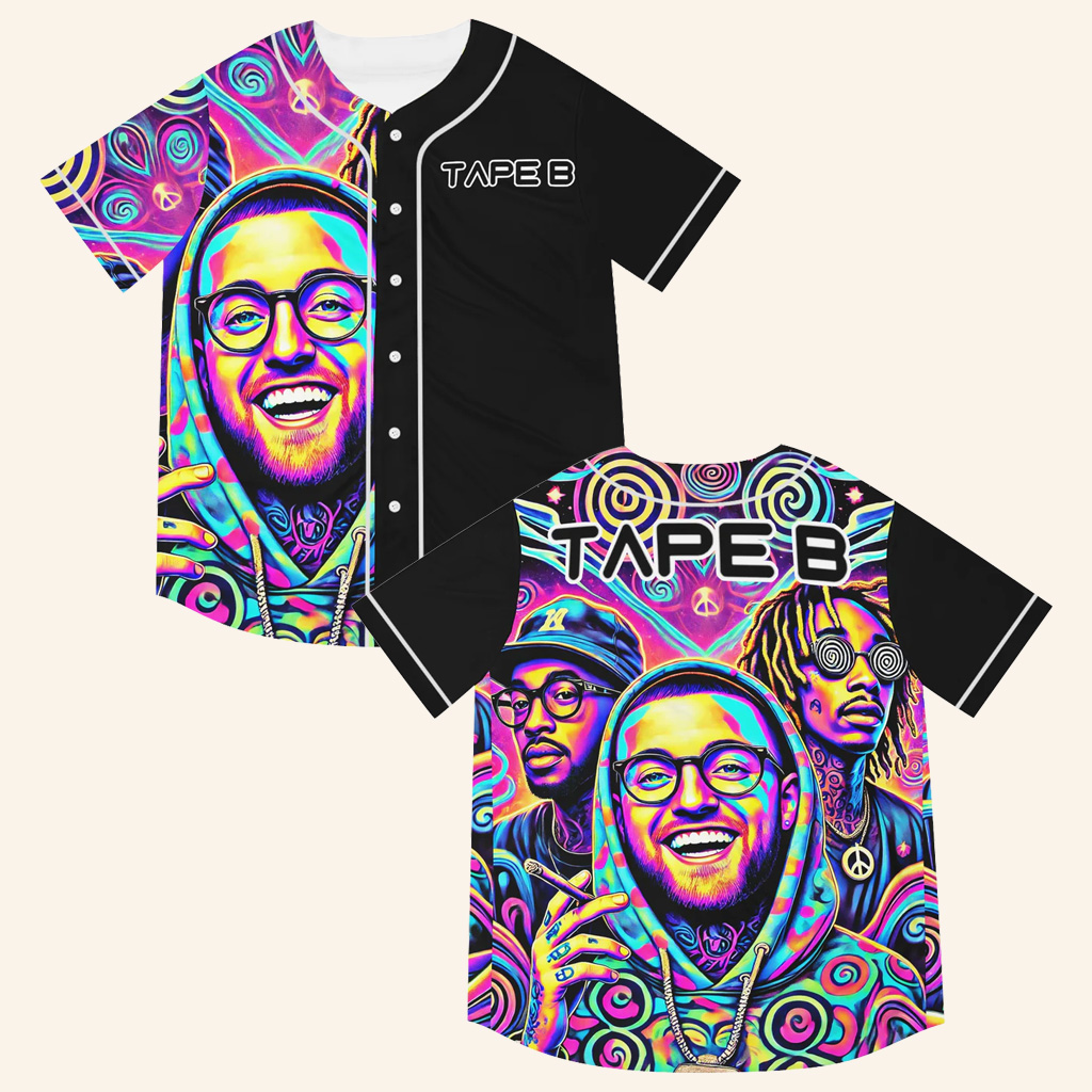 Tape B Merch Tape B Trippy Rave Baseball Jersey For EDM Festivals Apparel Gifts For Fans Tape B Merch Tape B Trippy Rave Baseball Jersey For EDM Festivals Apparel Gifts For Fans