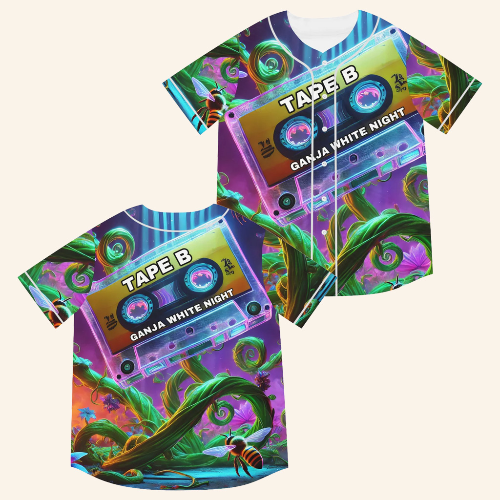 Tape B Merch Tape B x Ganja White Night Jersey Ganja Tape Jersey Gifts For DJ Fans