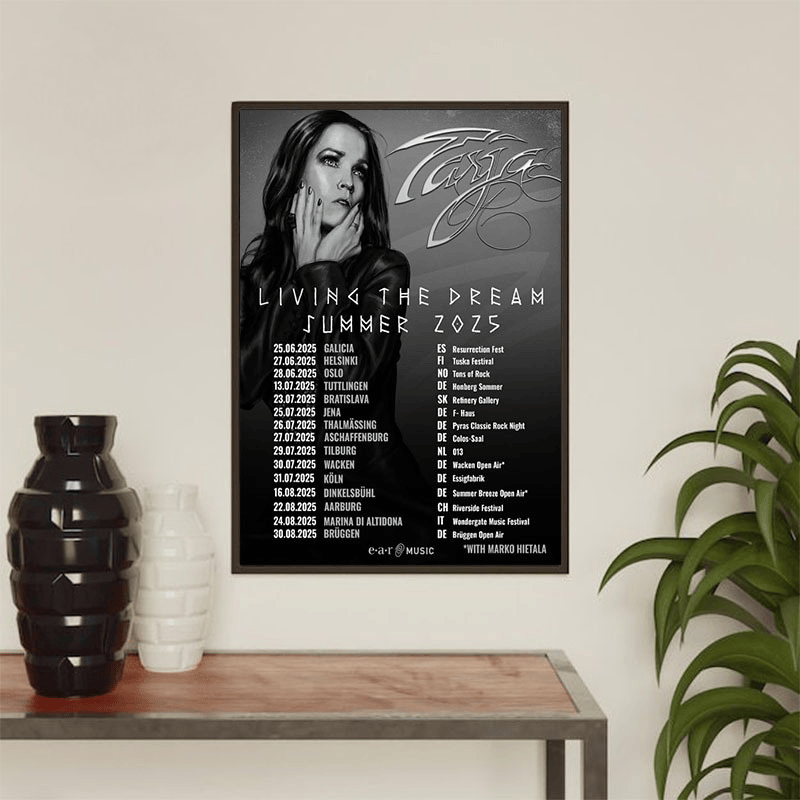 Tarja Turunen Living the Dream Tour Summer 2025 Poster Schedule Tour Dates Poster Home Decor