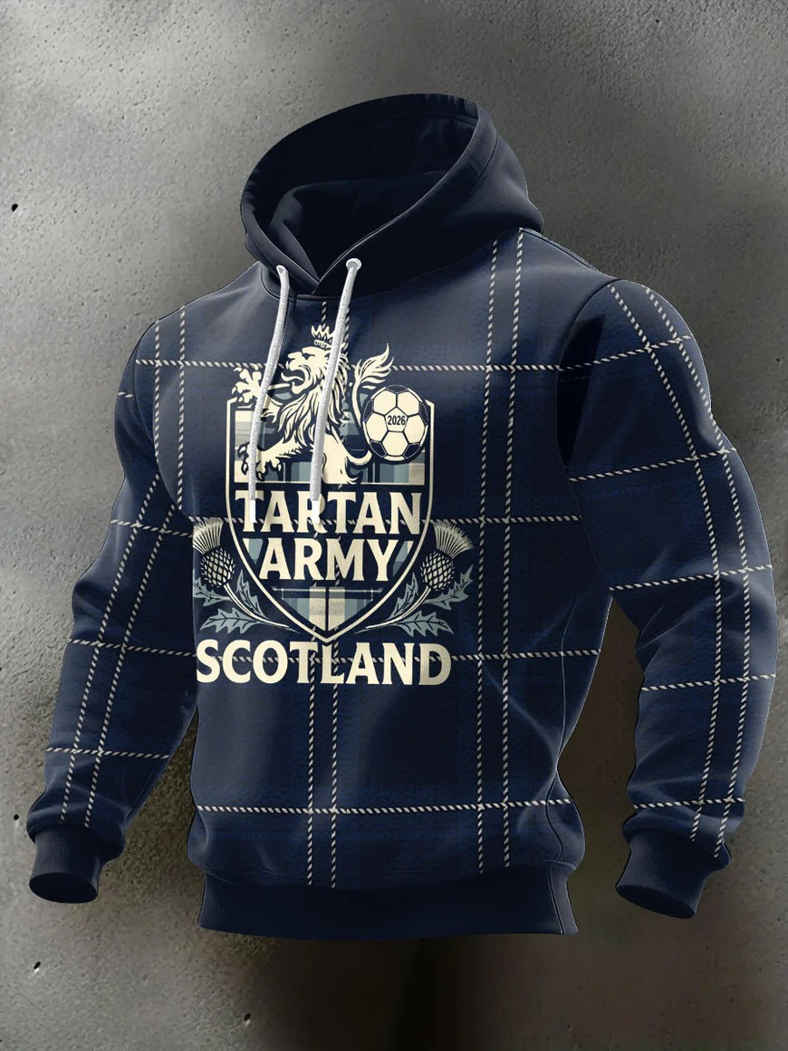 Tartan Army Scotland Hoodie 2026 Lion Rampant Fan Gear World Cup Football Gift For Soccer Supporters