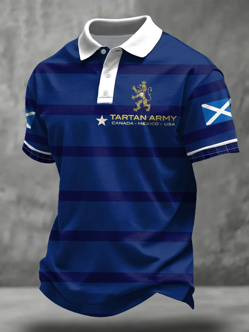 Tartan Army Scotland Polo Shirt Canada Mexico USA 2026 World Cup Fan Gear Gift For Soccer Supporters