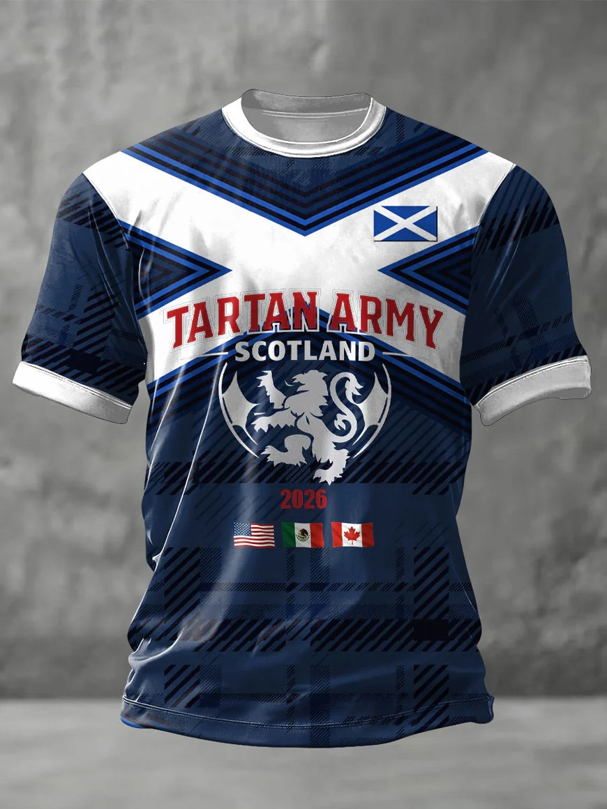 Tartan Army Scotland T-Shirt Saltire Cross 2026 World Cup Fan Gear Canada Mexico Gift For Soccer Fans