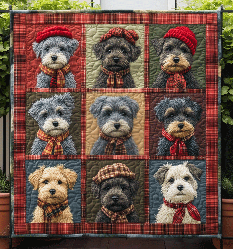 Tartan Terrier Tales Quilted Blanket Presents For Dog Lovers