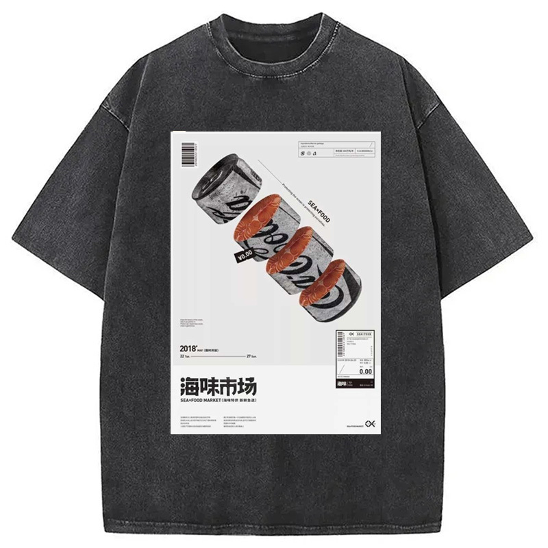 Taste of the Seafood Market Washed T-Shirt Funny Aesthetic Trendy Apparel Gifts For Besties