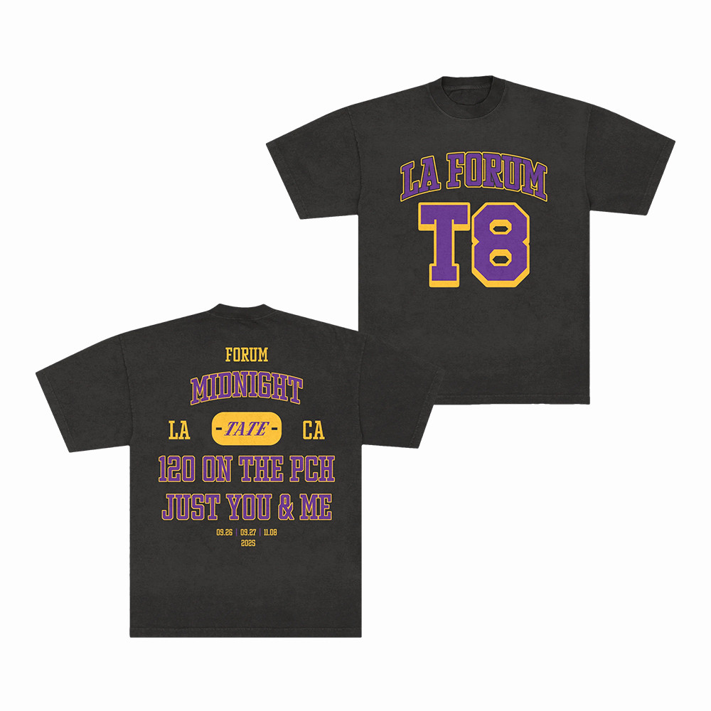 Tate Mcrae LA Forum T8 Midnight T-Shirt Tate Mcrae Los Angeles Concert Merch Gift Ideas