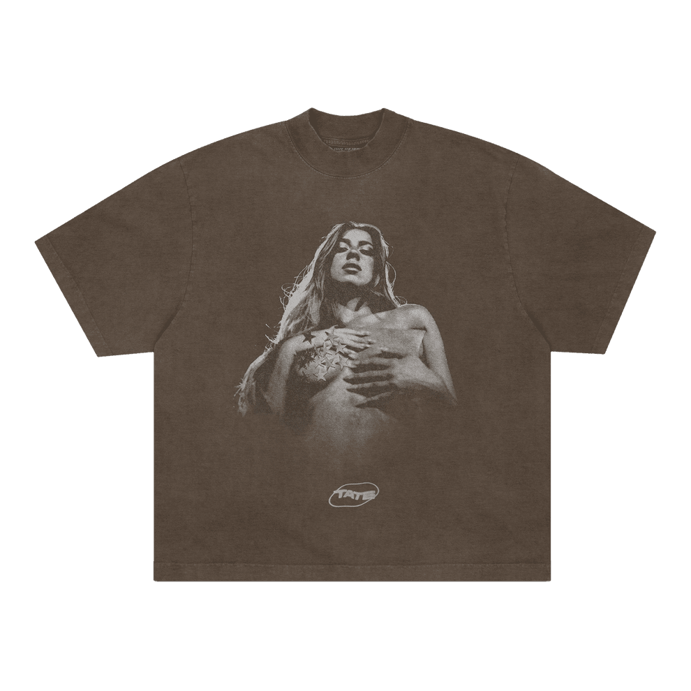 Tate McRae Merch T-Shirt Tate Mcrae Shirt Pose Brown Tee Canadian Music Fan Gifts