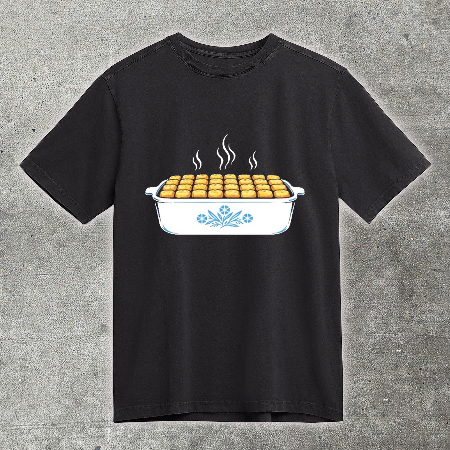 Tater Tot Casserole Graphic T-Shirt Funny Food Lover Tee Comfort Food Shirt Funny Best Gift For Food Fans