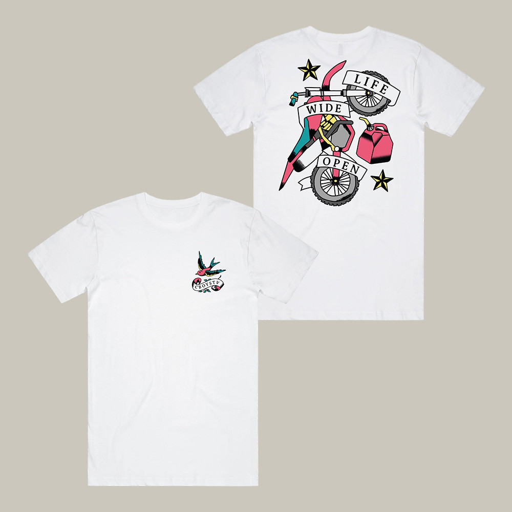 Tatted Two Wheels CboysTV T-Shirt Life Wide Open Shirt Present Idea For Sisters