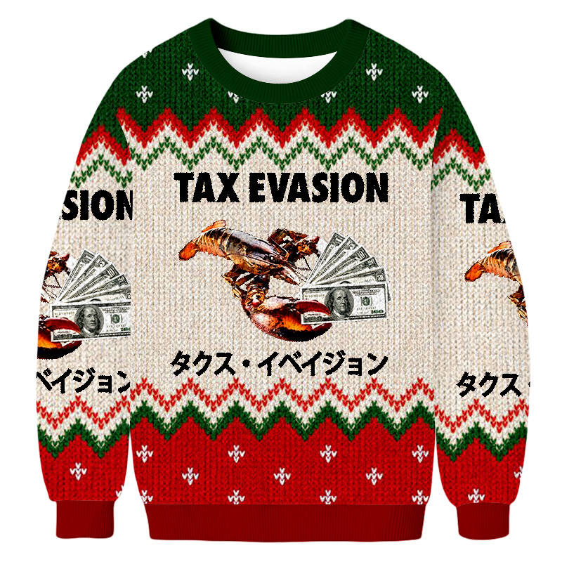 Tax Evasion Christmas Ugly Sweater Holiday Clothing Christmas Gifts For Husband