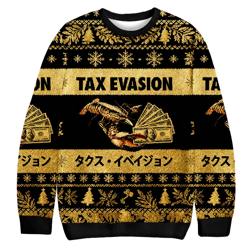 Tax Evasion Lobster Cash Christmas Ugly Sweater Holiday Wear Christmas Gifts For Men