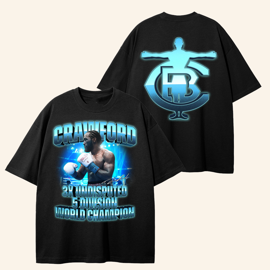 Tbudcrawford Merch 3X Undisputed 5 Division World Champion T-Shirt Terence Crawford Merch Gifts Tbudcrawford Merch 3X Undisputed 5 Division World Champion T-Shirt Terence Crawford Merch Gifts