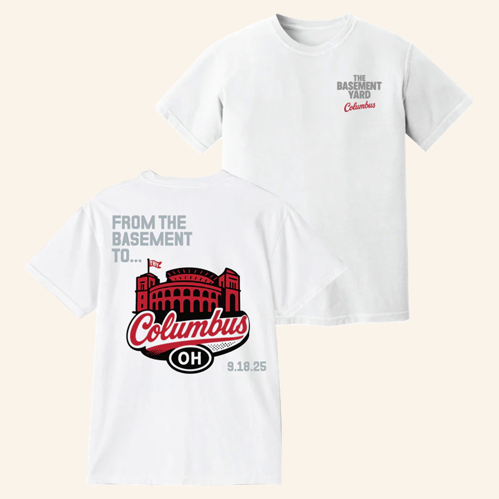TBY Tour Merch From The Basement To Columbus White T-Shirt Present For Husband TBY Tour Merch From The Basement To Columbus White T-Shirt Present For Husband