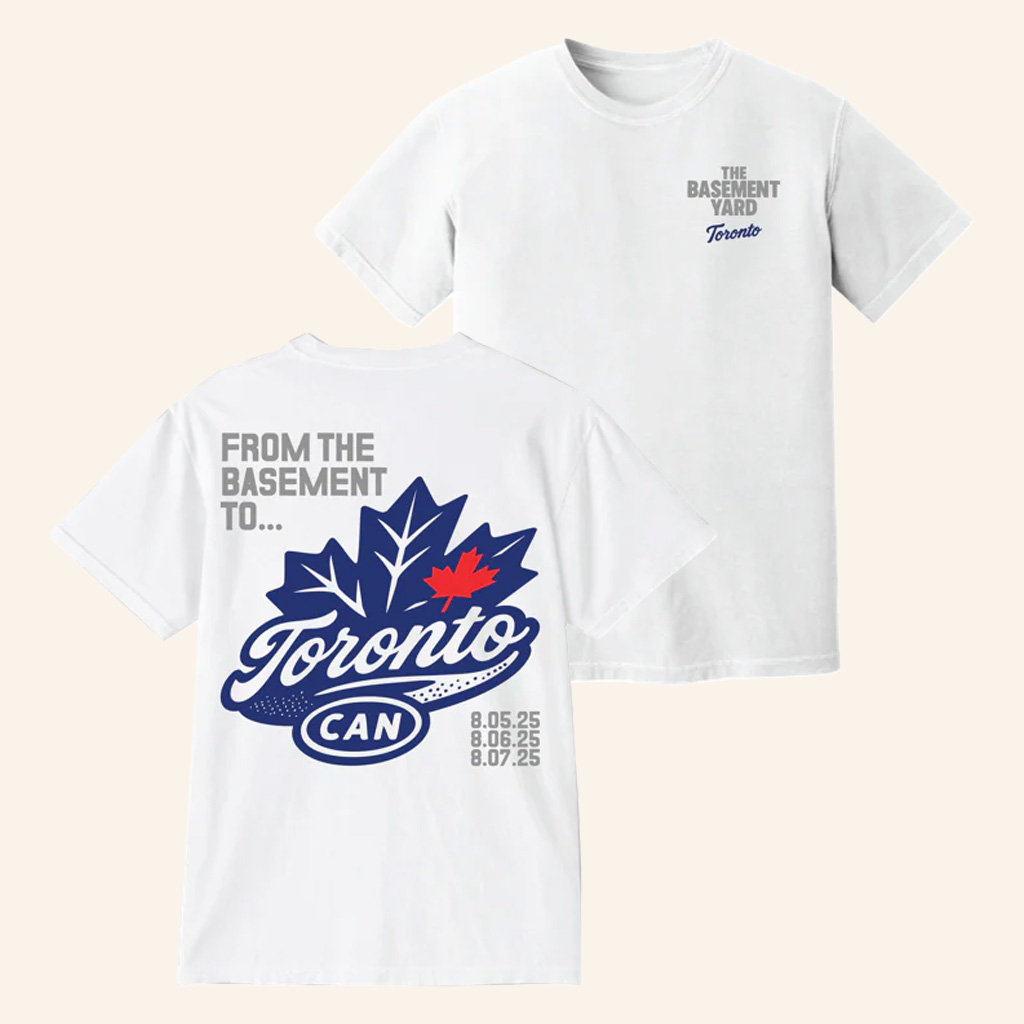 TBY Tour Merch From The Basement To Toronto White T-Shirt Gifts Ideas For Besties