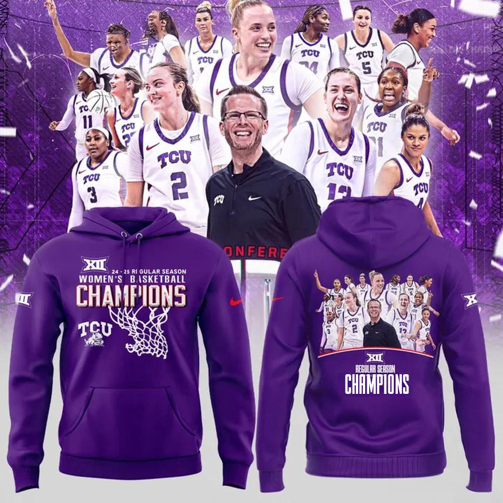TCU Horned Frogs Women's Basketball Special New Big 12 Conference Champions 2025 Purple Hoodie