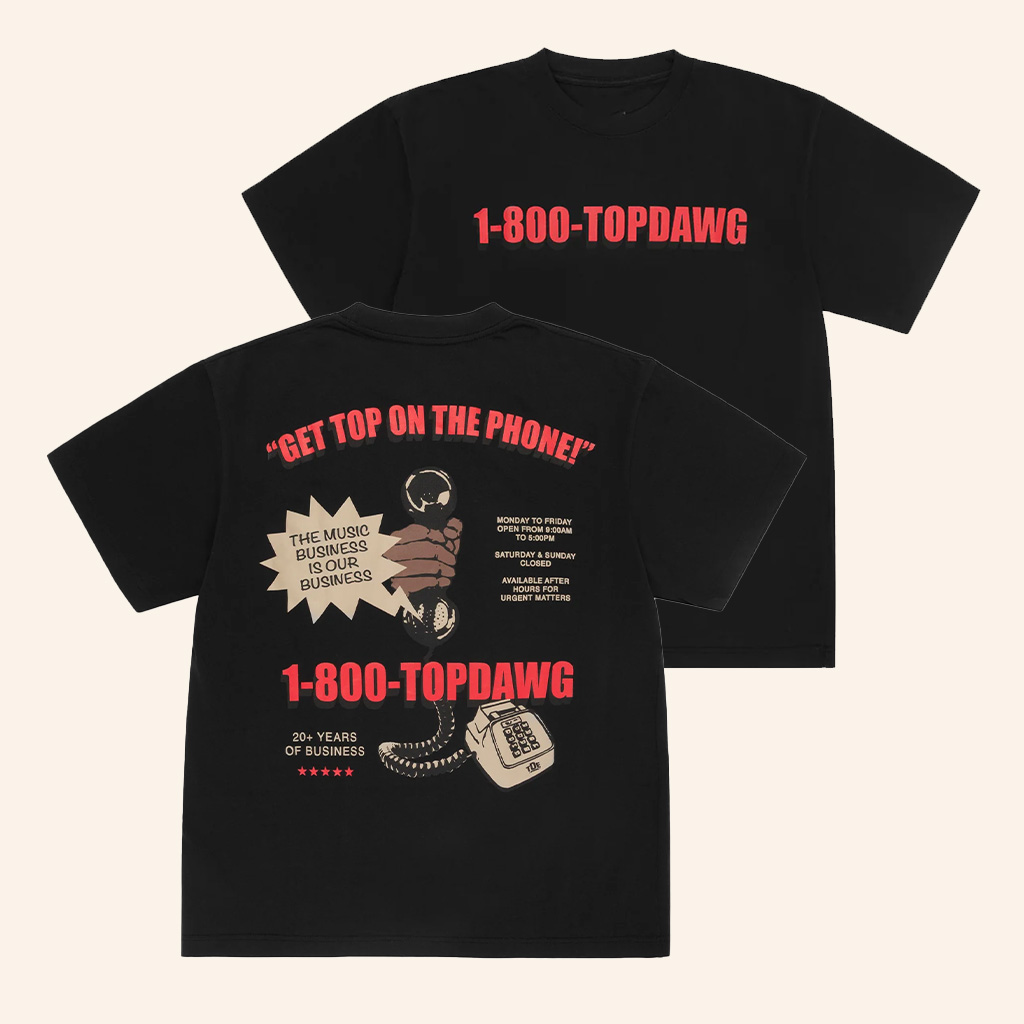 TDE Merch 1 800 TopDawg Black T-Shirt Unique Gifts For Music Lovers