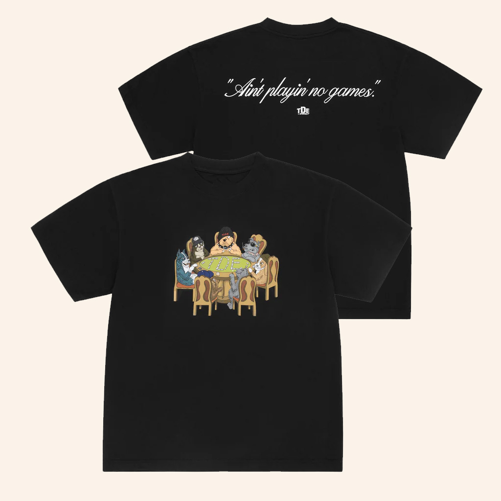 TDE Merch Ain't Playin No Games Black T-Shirt Presents For Music Lovers