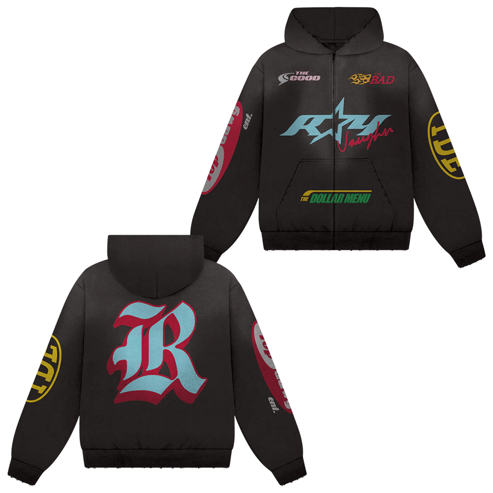 TDE Merch RV Flockers Zip Hoodie Top Dawg Entertainment Merch Fathers Day Presents