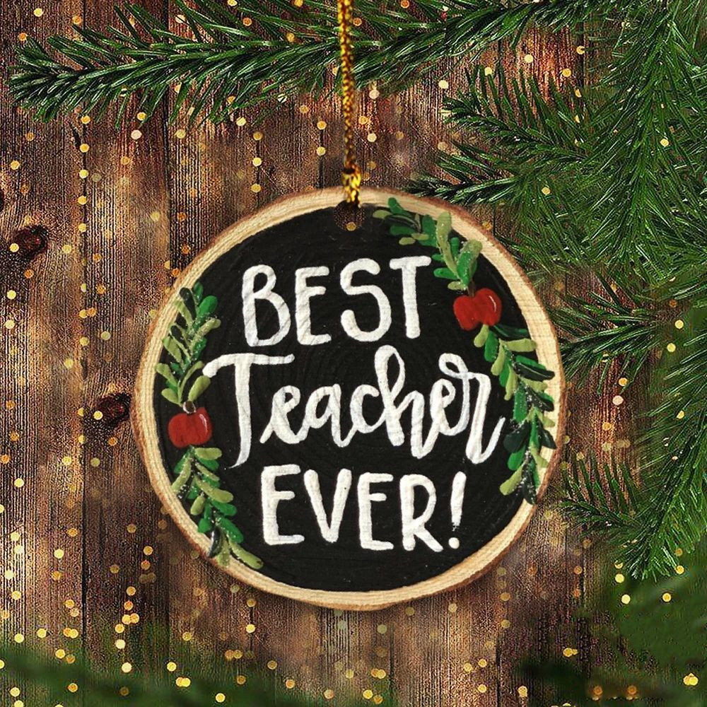 Teacher Ornament Best Teacher Ever Ornament 2024 Christmas Teacher Christmas Gift Idea