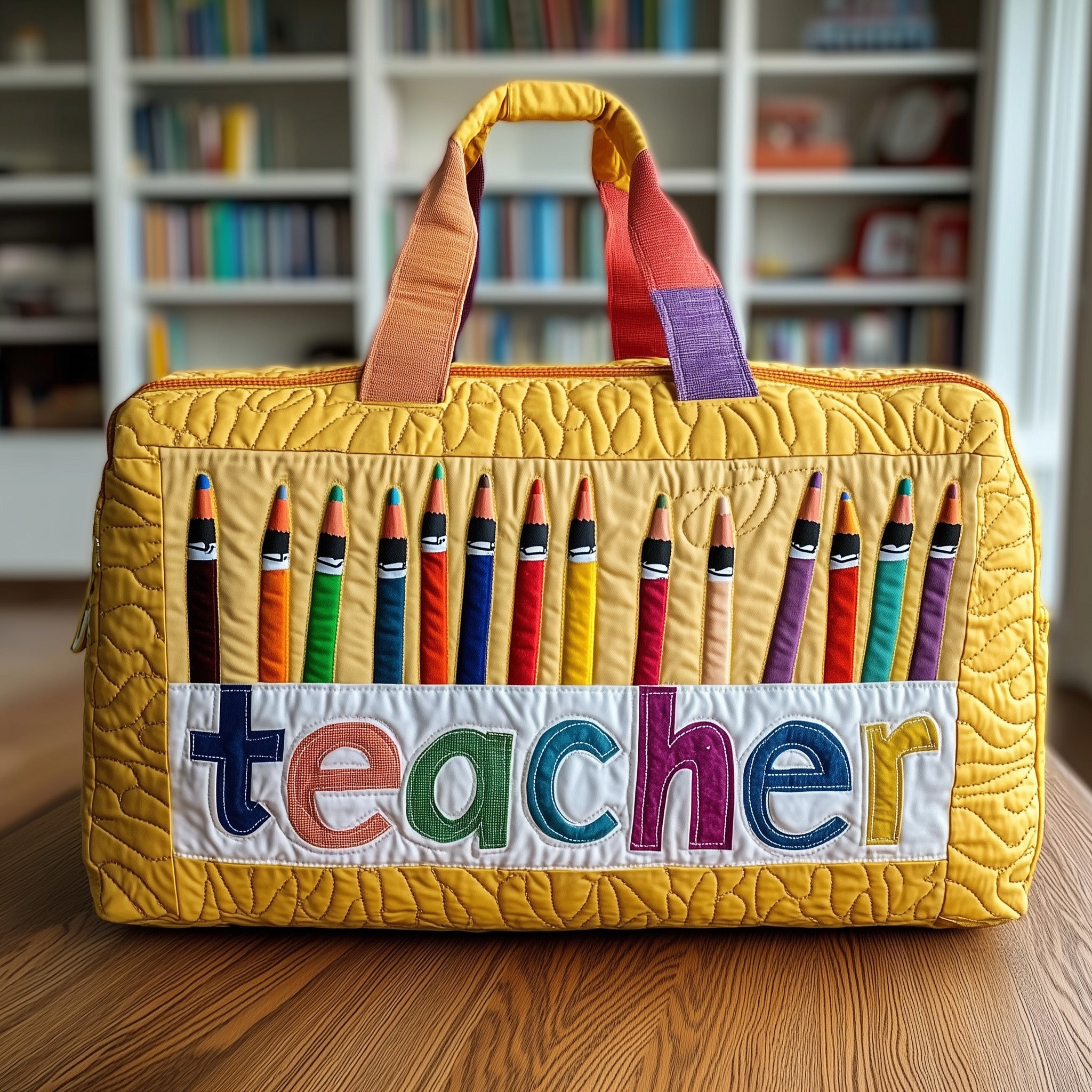 Teacher Quilted Duffle Bag For School And Gym