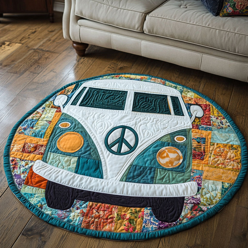 Teal Freedom Ride Quilted Round Mat Home Front Door Design To My Daughter Sunflower Blanket