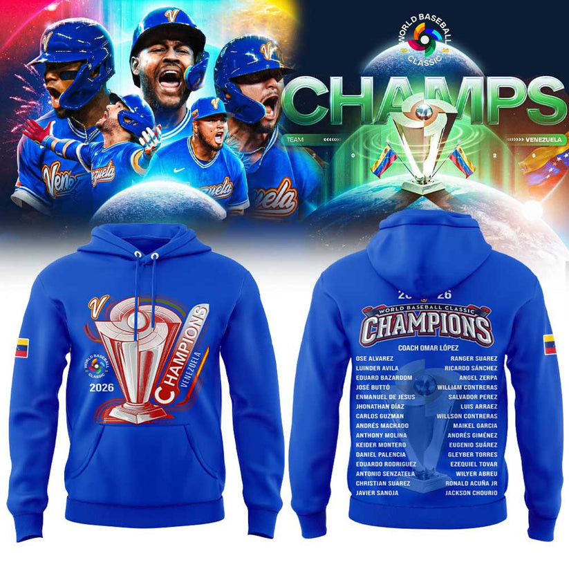 Team Beisbol Venezuela 2026 World Baseball Classic Champions Hoodie Baseball Apparel Fan Gift