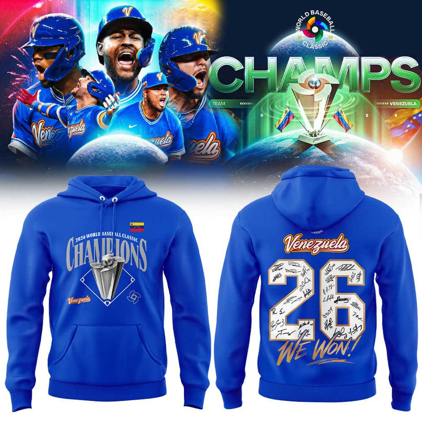 Team Beisbol Venezuela 2026 World Baseball Classic Champions Hoodie We Won Baseball Merch