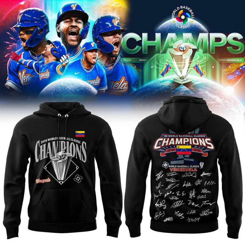 Team Beisbol Venezuela 2026 World Baseball Classic Champions Signature Hoodie WBC Fan Apparel