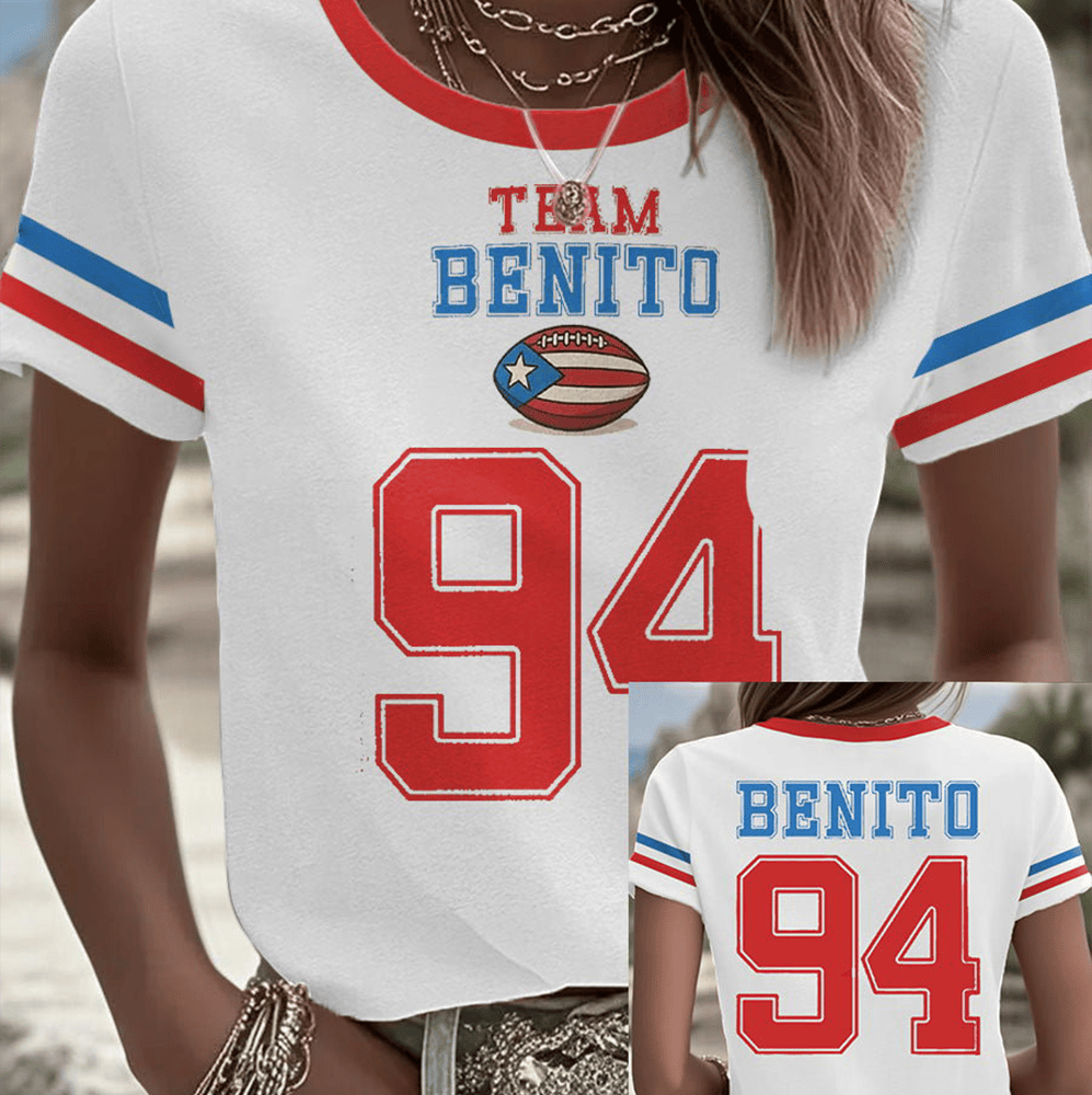 Team Benito 94 T-Shirt Bad Bunny Halftime Show Clothes Football Gift For Her