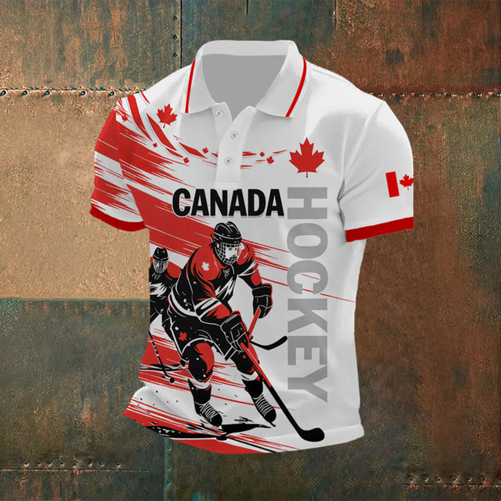 Team Canada Hockey 2026 Polo Shirt Canada Milano Cortina 2026 Clothes Hockey Gear