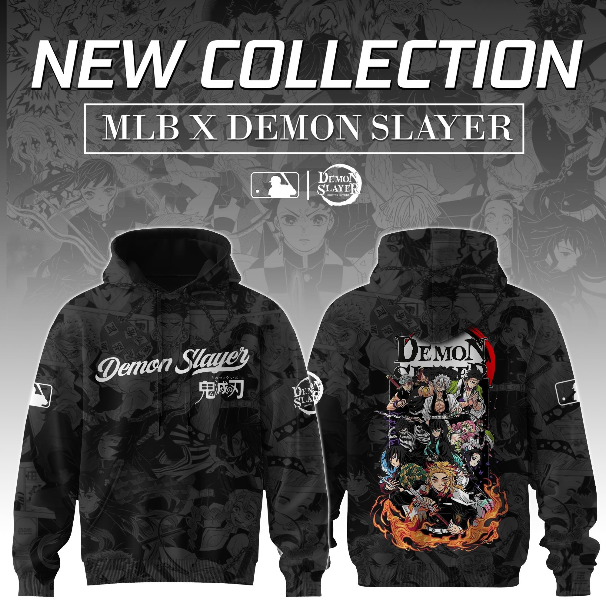 TEAM Demon Slayer x MLB Baseball Hoodie Unique Gift For Anime Fans